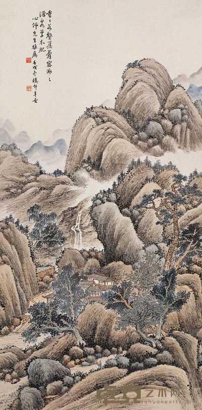 楼辛壶 1922年作 万壑重重 立轴 103×51cm